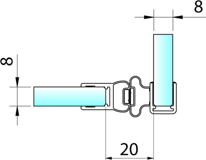 Produktbild Pauli+Sohn Magnetduschtürdichtungen 90°