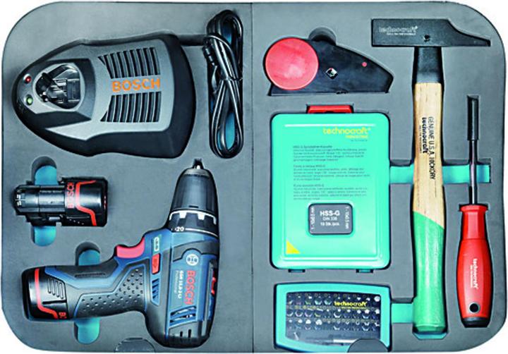 Actual product image technocraft Coffre à outils ABS PRO CHROME WOOD (BOSCH), 116 pcs (116 pieces)