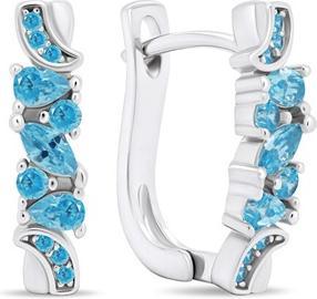 Brilio Silver - Decent silver earrings withue zircons EA464WAQ