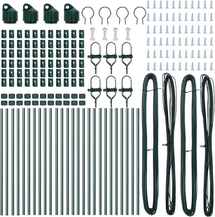 Produktbild VidaXL Zaunpfosten Set von 26 Grau Beton, Metall 3,2 x 3,2 x 110 cm