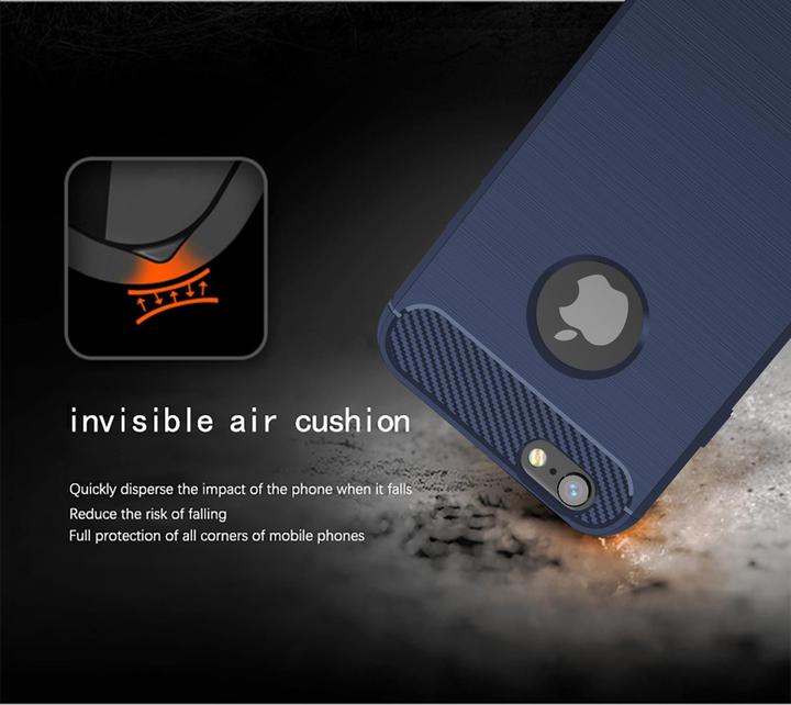Immagine prodotto Cadorabo TPU Ultra sottile in acciaio inossidabile al carbonio Combi Cover (Apple iPhone 6)