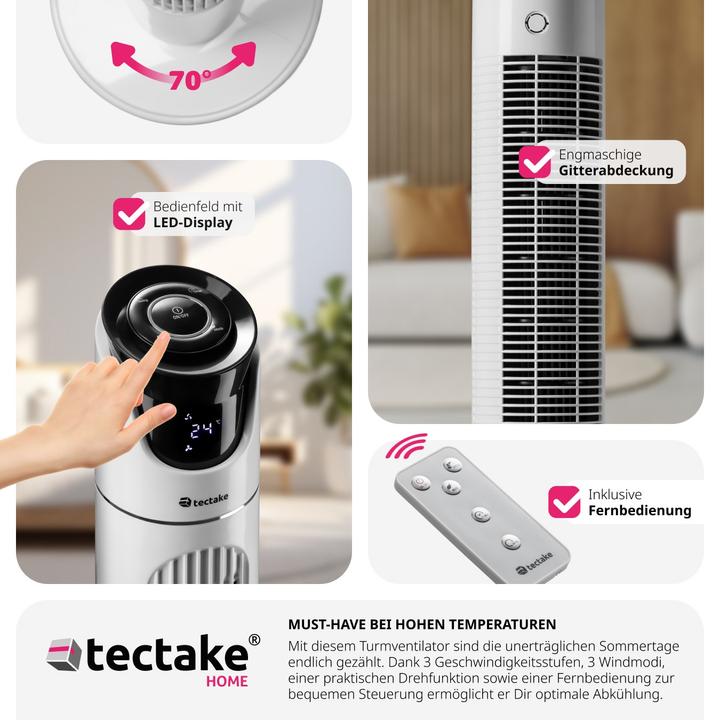Actual product image tectake Tower fan 110cm (50 dB)