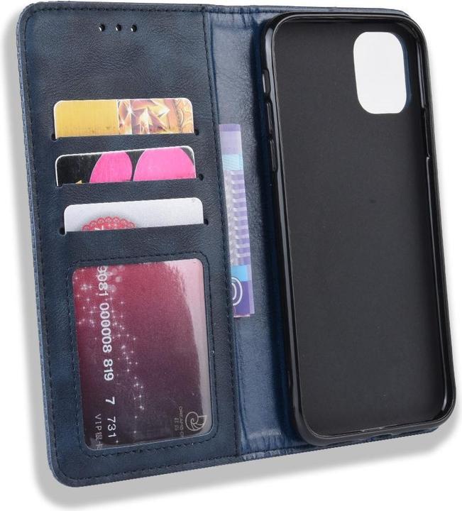 Produktbild Cover-Discount iPhone 12 / 12 Pro - Stand Flip Case Hülle dunkelblau (Apple iPhone 12 Pro, Apple iPhone 12)