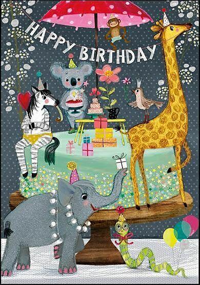 Produktbild Edition Gollong Doppelkarte. Happy Birthday (Tiere)