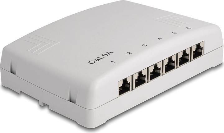 Delock Mini Desktop Patchpanel 6 Port Cat.6A grey