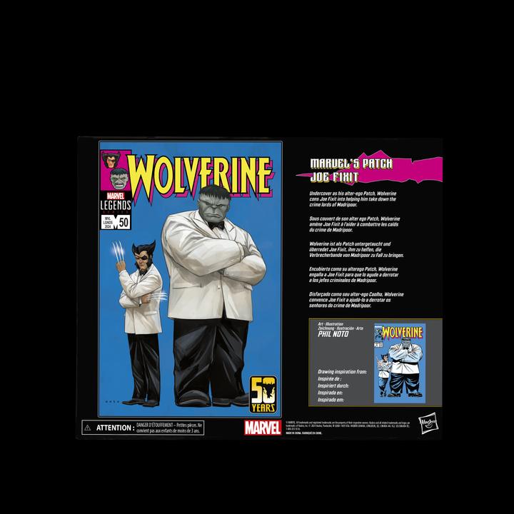 Actual product image Hasbro Wolverine 50th Anniversary Marvel Legends pack 2 figurines Marvel's Patch & Joe Fixit 15 cm