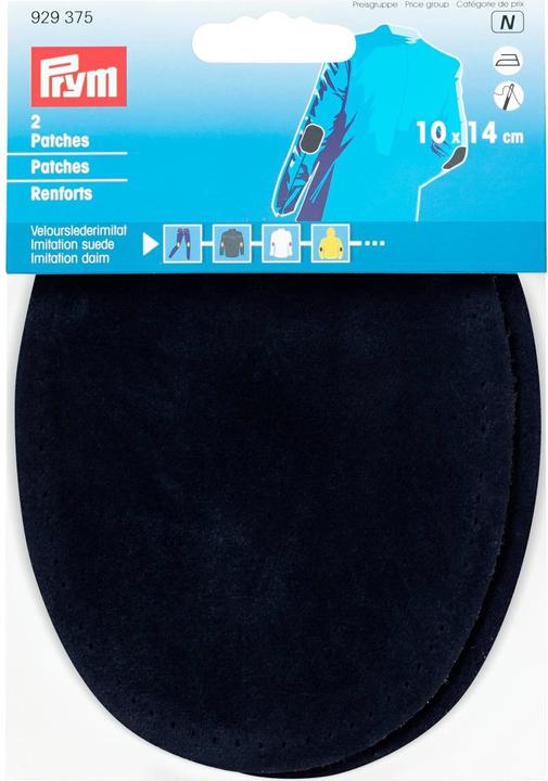 Immagine prodotto Prym Applicazione 10 x 14 cm in similpelle, blu navy, 2 pezzi (2 x)
