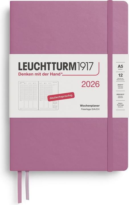 Leuchtturm1917 Leuchtturm 1w/2svert.Medium Hc D.Rose (A5, Deutsch)