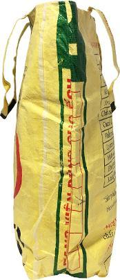 Actual product image Bekos Upcycling - Large Shopper XXL from Recycled Feed Sacks Frog yellow