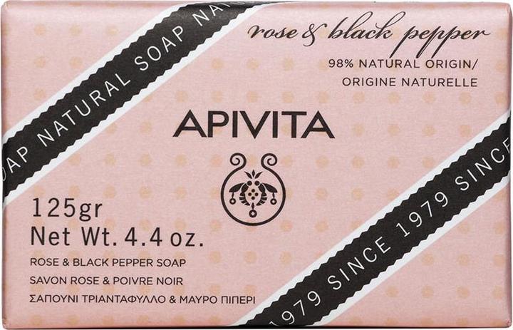 Immagine prodotto Apivita Sapone naturale Rosa e Pepe Nero (Sapone duro)