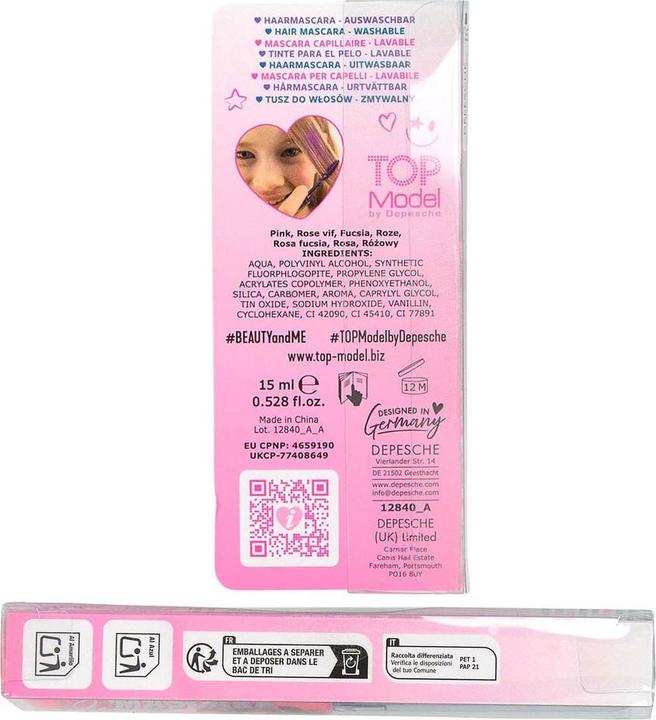 Produktbild Top Model Topmodel - Hair Mascara BEAUTY and ME - 15 ml (Violett, Pink, Blau)