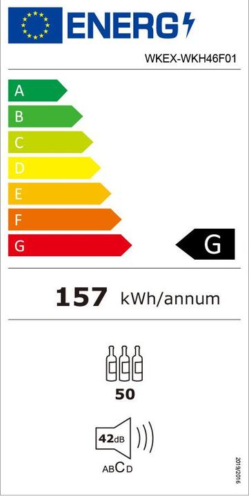 Etichetta energetica Kibernetik FSP Weinklimaschrank 40 - 46 Flaschen 2 Zonen