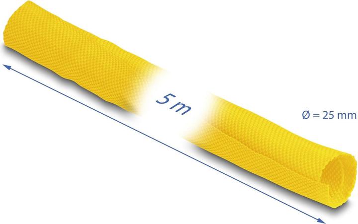 Actual product image Delock Cable conduit self-closing 5 m x 25 mm Yellow (Cable conduit, 500 cm)