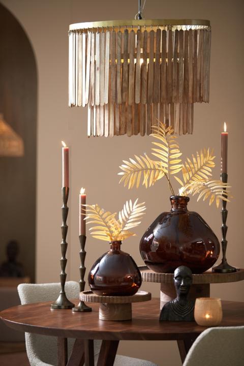 Produktbild Light & Living Caleta Schale auf Fuss Holz matt 28 cm