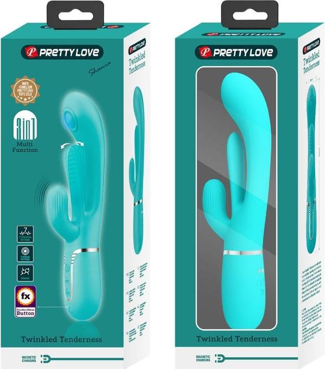 Produktbild Pretty Love - Shania Triple Rabbit Multifunktionsvibrator 3 In 1 Blau