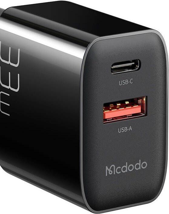 Actual product image Mcdodo Charger GaN 33W CH-0921 USB-C, USB-A (black) (33 W)