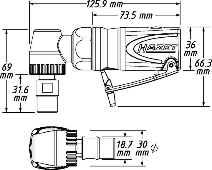Produktbild HAZET Mini Stabschleifer ∙ abgewinkelt 9032M-5
