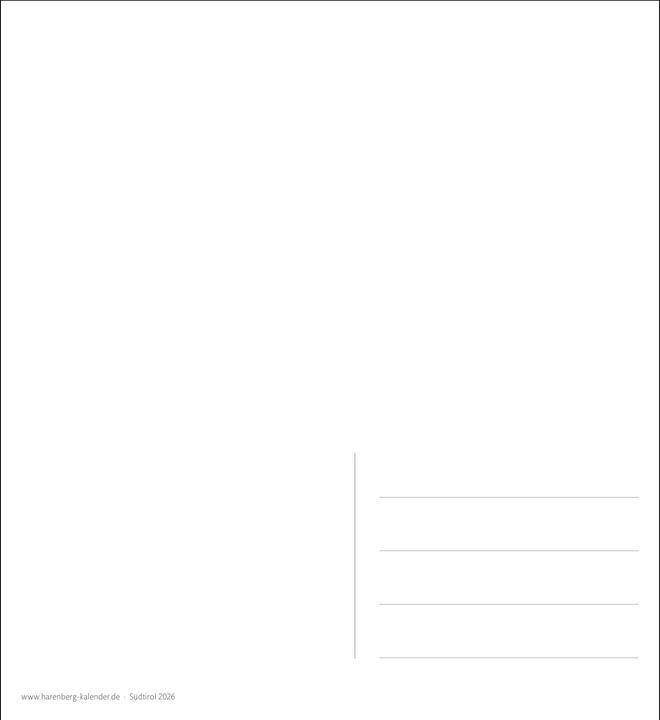 Immagine prodotto Harenberg Südtirol Sehnsuchtskalender 2026 - Wochenkalender mit 53 Postkarten (Copertina rigida, Tedesco)