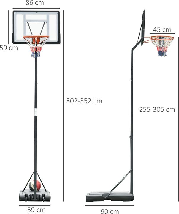 Produktbild Homcom Basketballkorb mit 2 Rädern