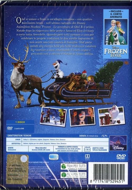Actual product image Frozen: Le avventure di Olaf (DVD, 2018, Czech, German, English, Spanish, Italian, Slovak)