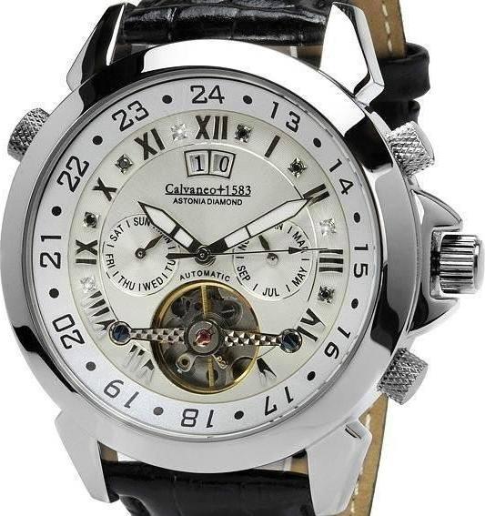 Calvaneo 1583 Astonia Black Russian DIAMOND Automatic (Watch with gemstone, 44 mm)