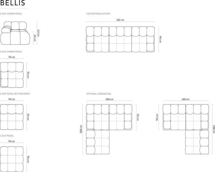 Produktbild Micadoni Bellis (3-Sitzer, Modular Sofa)