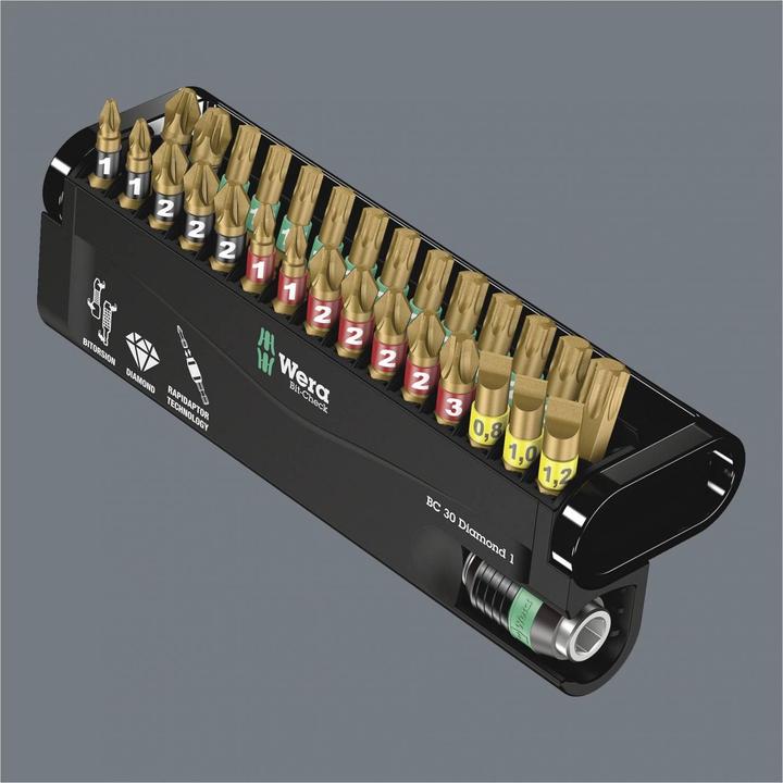 Actual product image Wera Bit-Check 30 Diamond 1 (10, 15, 20, 25, 30, 40, 3/8", 3/4", 1/4", 5/16", 1/2")