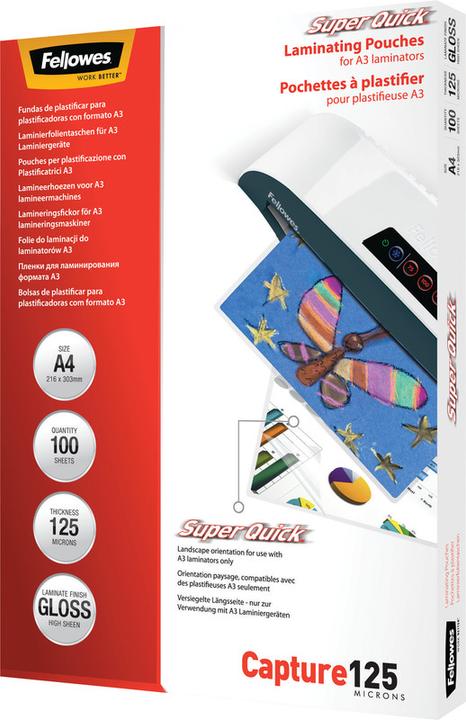Actual product image Fellowes SuperQuick (A4, 100 Piece, 125 µm)
