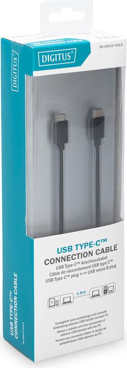 Immagine prodotto Digitus Cavo di collegamento USB Type-C™ (1.80 m, USB 3.2 Gen 1)
