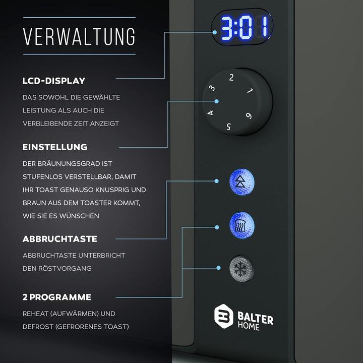 Image du produit Balter Toaster mit Langschlitz und LCD-Anzeige