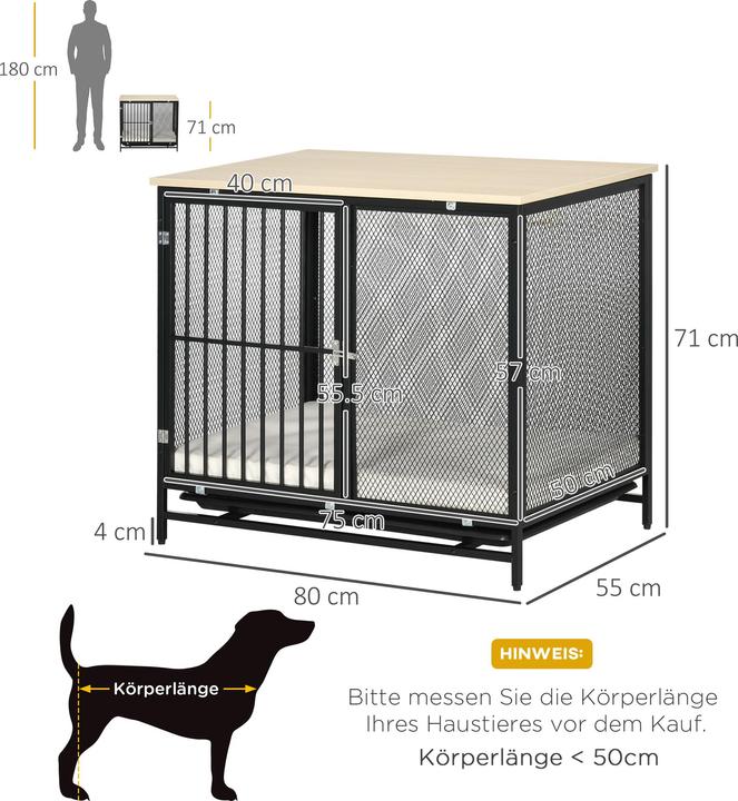Produktbild PawHut Hundekäfig mit Tischplatte (Hundehütte)
