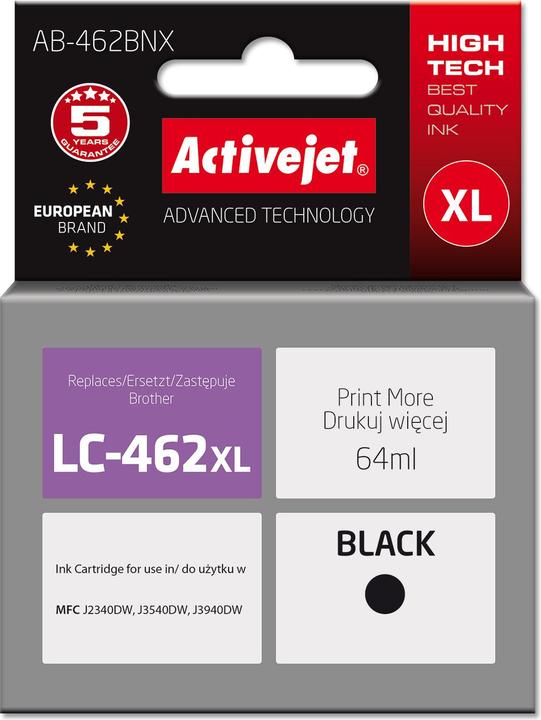 Produktbild Activejet AB-462BNX Tinte für Brother Drucker Ersatztinte Brother LC-462XLBK Supreme 64 ml schwa