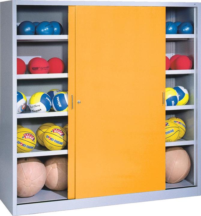 Actual product image C+P Ball cabinet (HxWxD: 195x190x60 cm, with solid sheet metal sliding doors, type 4)