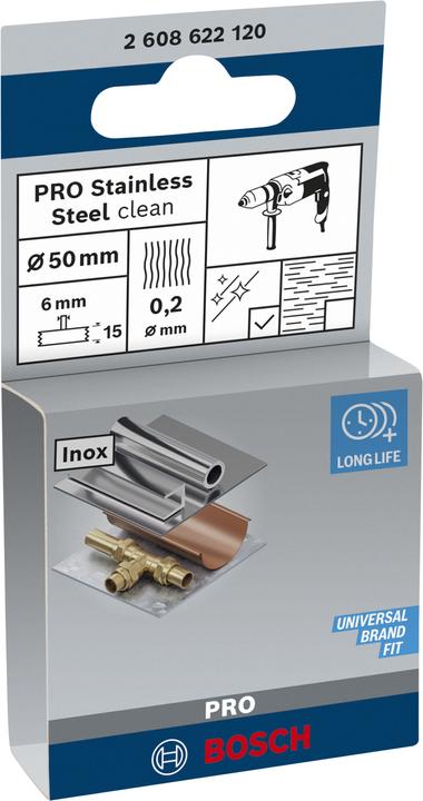 Image du produit Bosch Professional Zubehör Brosse circulaire PRO Stainless Steel clean, tige droite, 50 x 0,2 mm