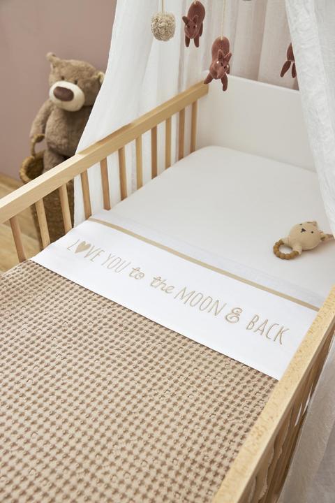 Actual product image Meyco Baby Love you to the moon & back Bed Sheet Small - sand (75 x 100 cm)