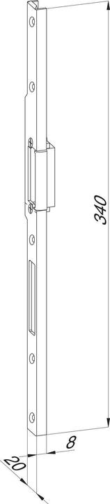 Actual product image Winkhaus Strike plate latch and deadbolt for STV F16/20 M4, left, galvanised silver-coloured