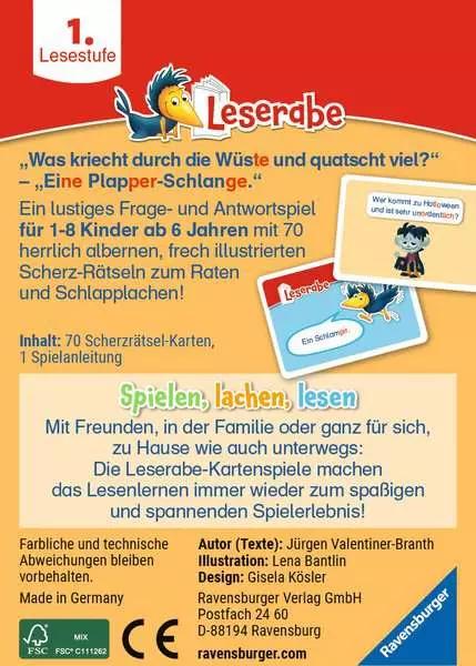 Produktbild Ravensburger 23498 - Leserabe - Scherz-Rätsel - Kartenspiel zum Lesen lernen mit Spass - 1. Klasse (Deutsch)