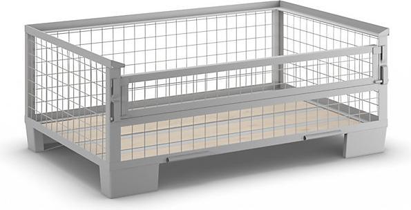 Produktbild Dippl Gitterbox, niedrige Bauform, 1 Längswand halb abklappbar, ab 1 Stück
