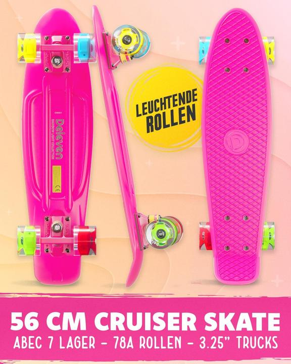 Actual product image Deleven Skateboard mit LED-Rollen für Anfänger (22.05")