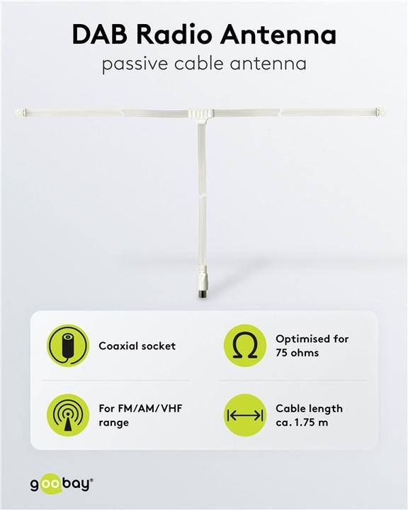 Immagine prodotto Goobay Antenna di lancio radio (Antenna, UKW / MW / LW)