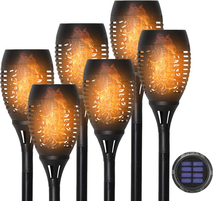 Produktbild Star Trading Solar Fackeln | 6er Set Solar Lampe Outdoor | Solar Gartenleuchte | LED Gartenbeleuchtu (IP44)