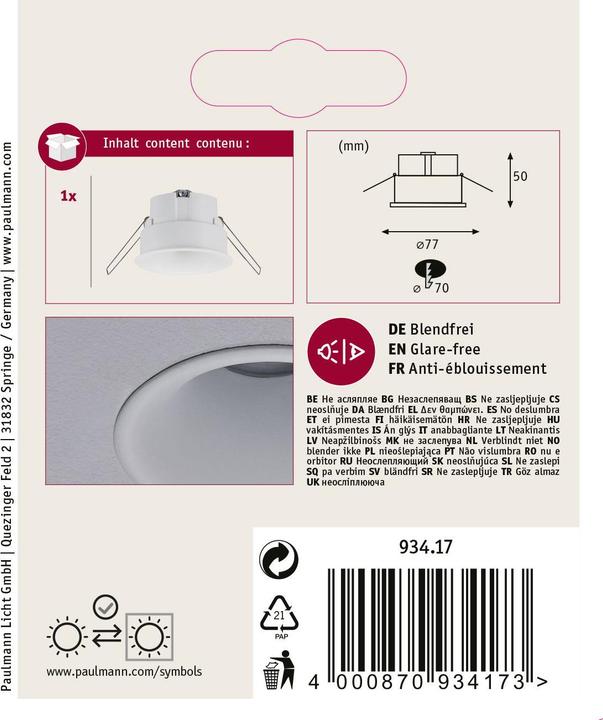 Immagine prodotto Paulmann Apparecchio da incasso Cymbal Set