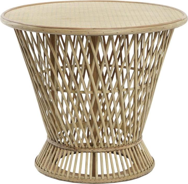 Actual product image DKD Home Decor Side table Light brown Bamboo 60 x 60 x 52 cm