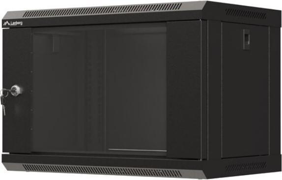 Image du produit Lanberg 19 6HE 540x350 schwarz Wandmontage Rackschrank mit Glastür (Flat Pack) (10.86 HE, Rack 19 pouces)