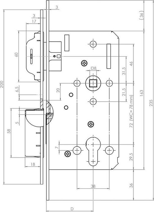 Produktbild KFV Magnet-Einsteckschlösser 116 (Einsteckschloss)