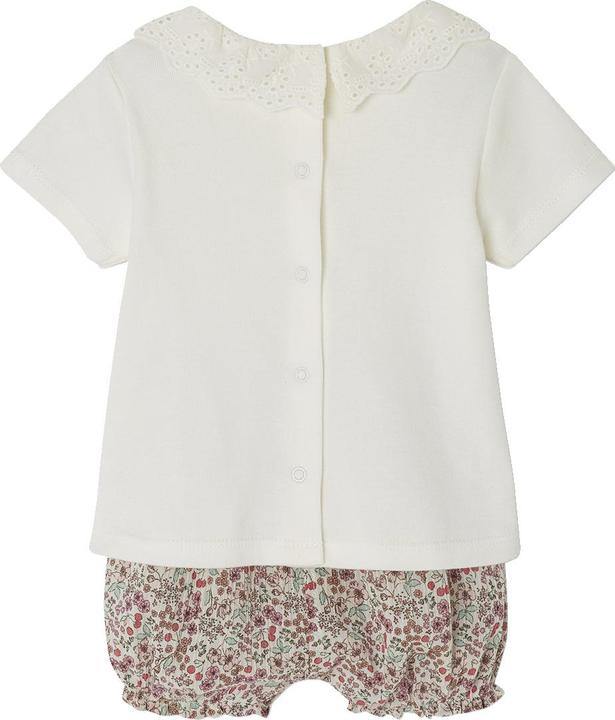 Immagine prodotto Vertbaudet Set bebè: maglietta con colletto e pantaloncini a fiori, personalizzabili (56)