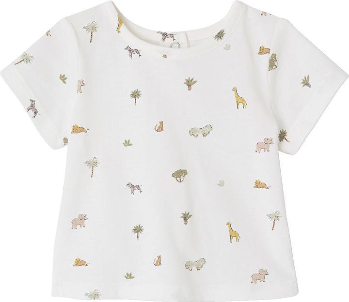Vertbaudet Baby-Set: Bedrucktes T-Shirt & gestreifte Shorts (56)