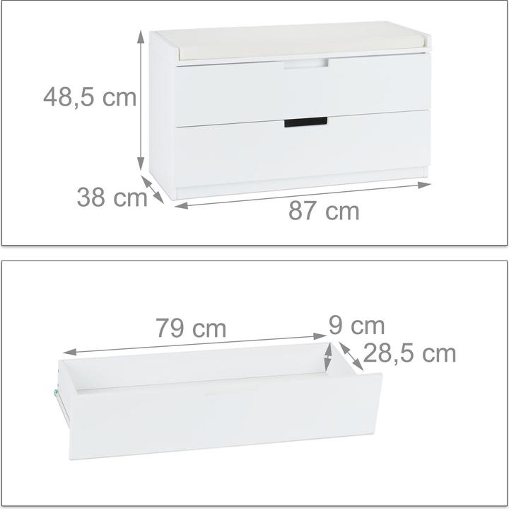 Immagine prodotto Relaxdays Panca con 2 scomparti (87 cm)