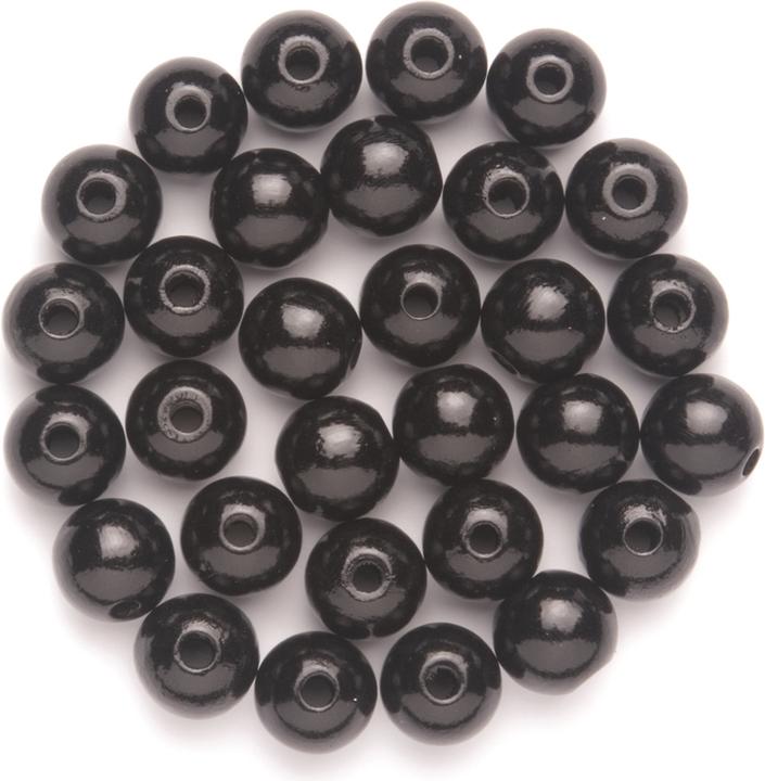 Produktbild Glorex Holzperle 12mm 28St schwarz FSC Buche