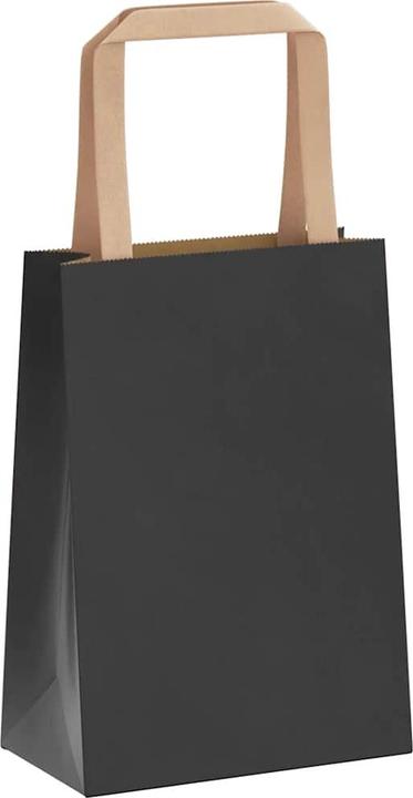 Immagine prodotto VidaXL Sacchetti di carta kraft 50 pezzi con manico nero 15x8x21 cm (Borsa da regalo, 50 x)
